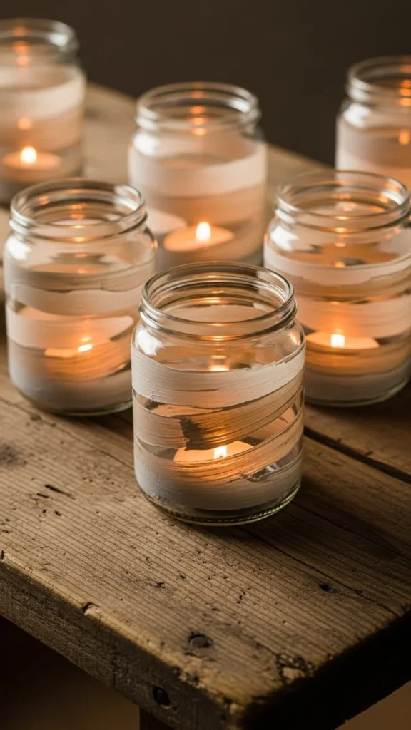 Painted Glass Jar Holders