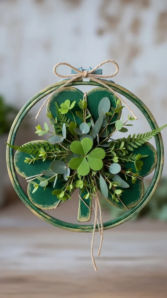 Painted Hoop Shamrock