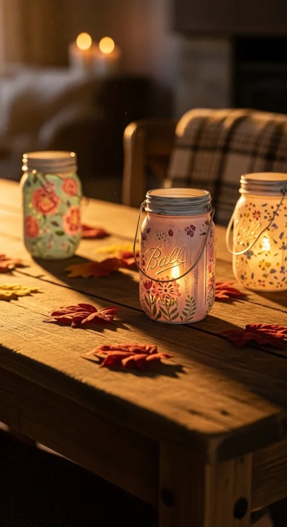 Painted Mason Jar Lanterns