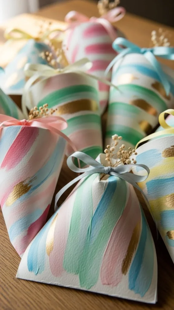 Painted Paper Cone Bags