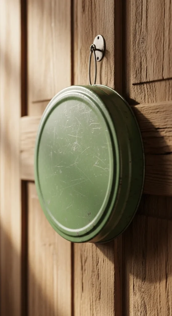 Painted Tin Lid Hanger
