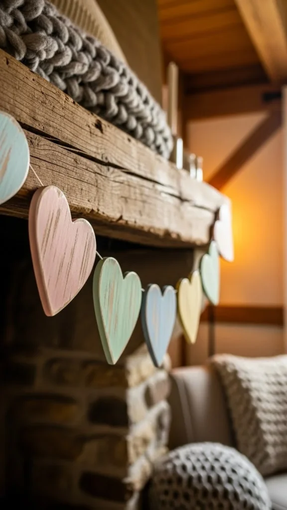 Painted Wooden Heart Garland