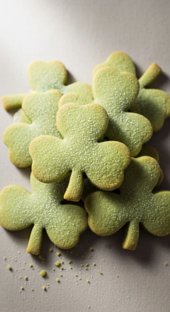 Pale Green Matte Shamrock Cookies