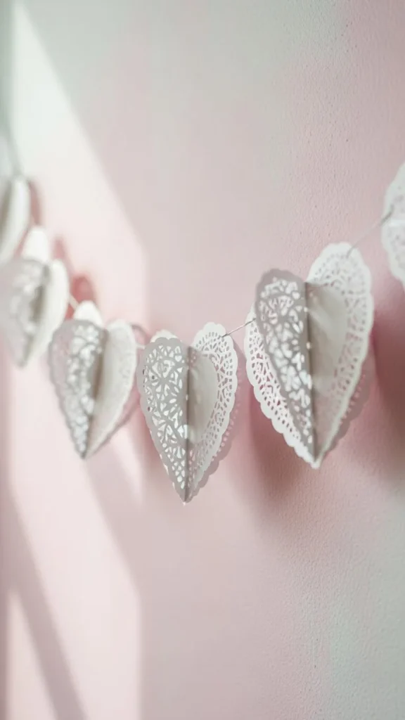 Paper Doily Heart Garland