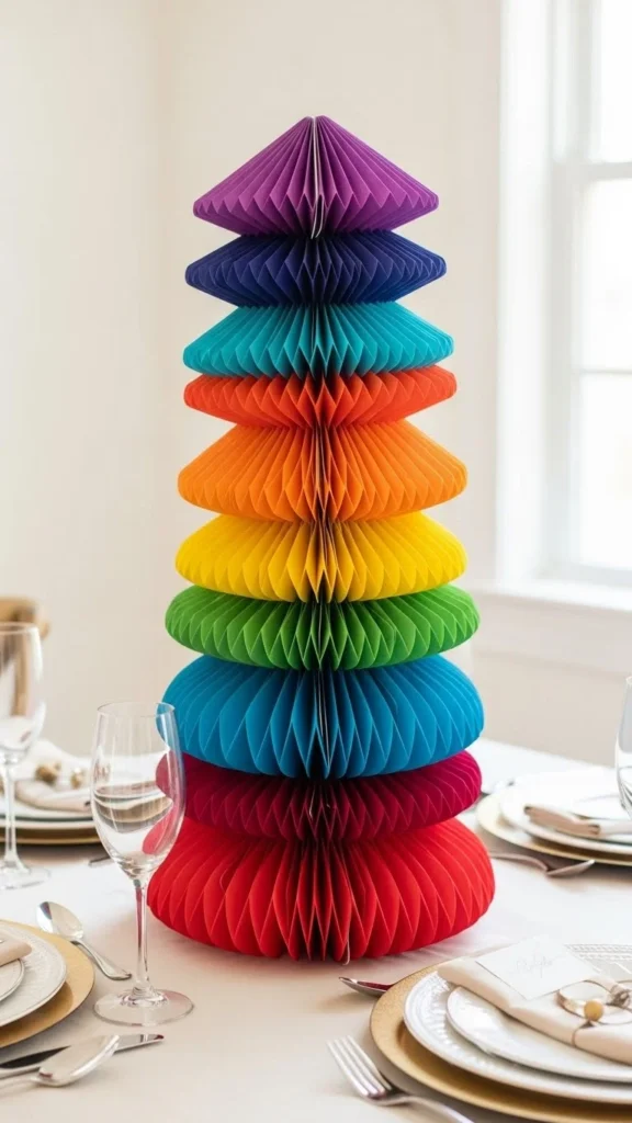Paper Fan Rainbow Stack