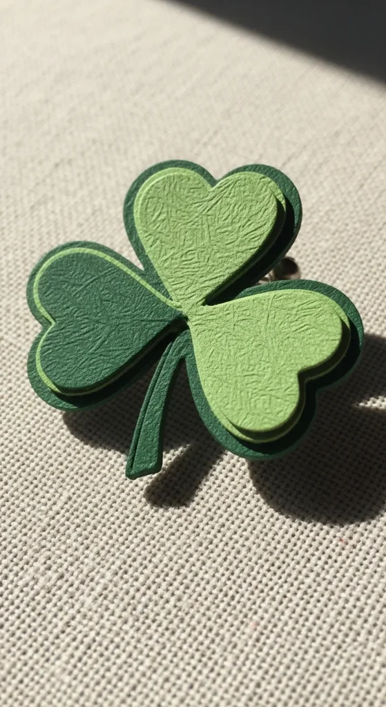 Paper Shamrock Brooch
