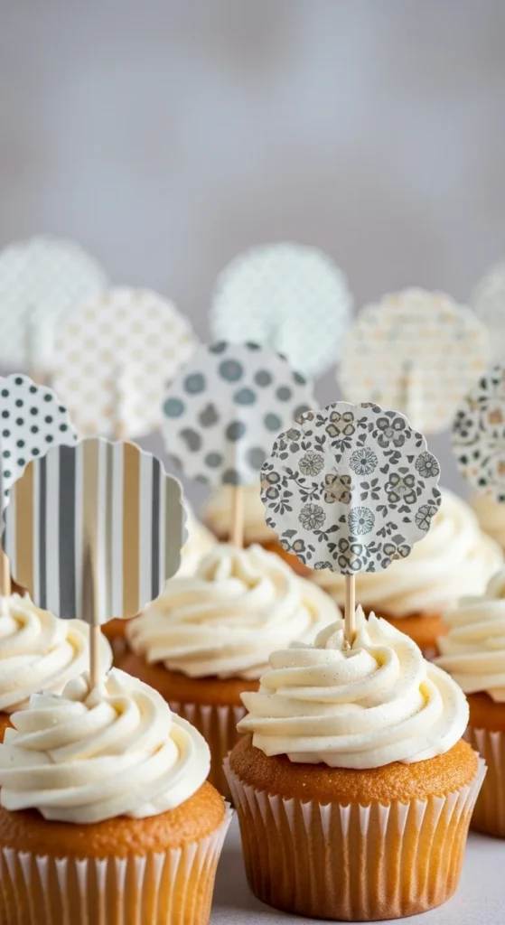 Patterned Paper Topper Cupcakes