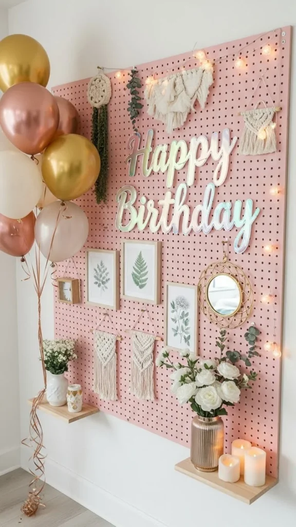 Pegboard Decor Wall