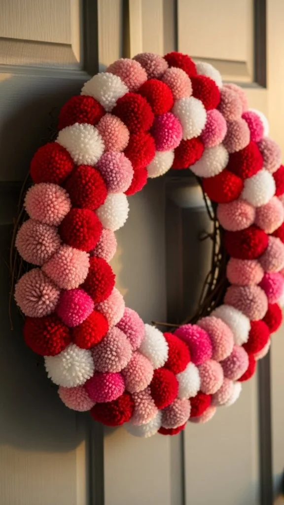 Pom-Pom Valentine Wreath