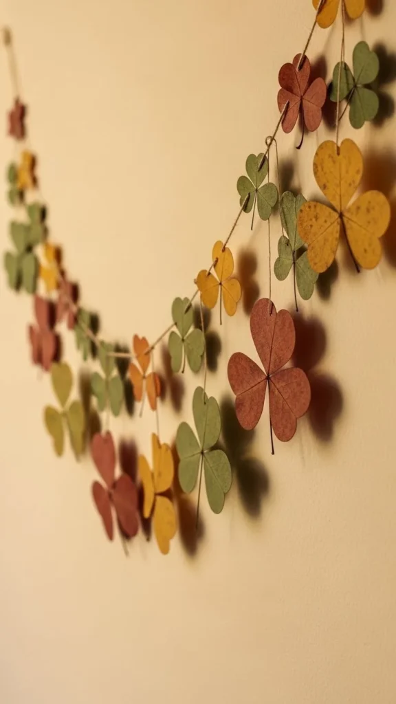 Pressed Leaf Clover Garland
