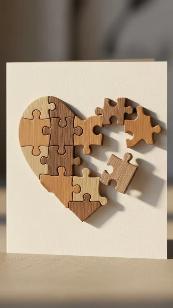 Puzzle Piece Heart Card