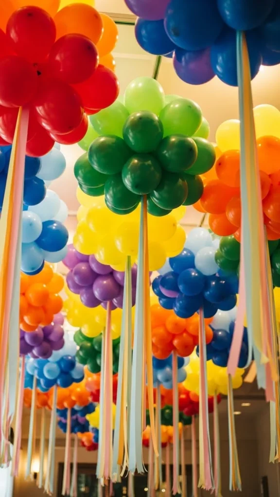 Rainbow Balloon Ceiling Clouds