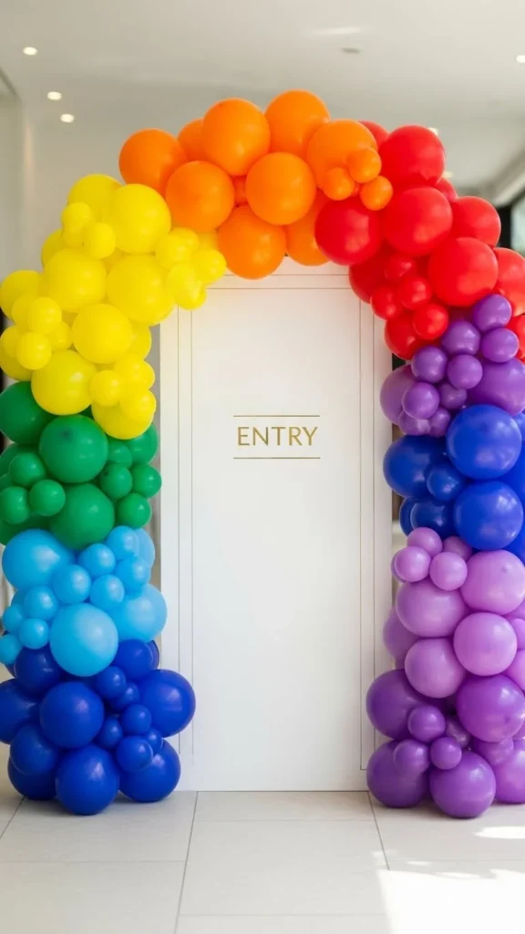 Rainbow Balloon Entry Sign Frame
