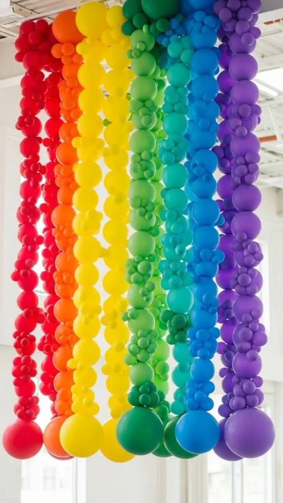 Rainbow Balloon Hanging Strands