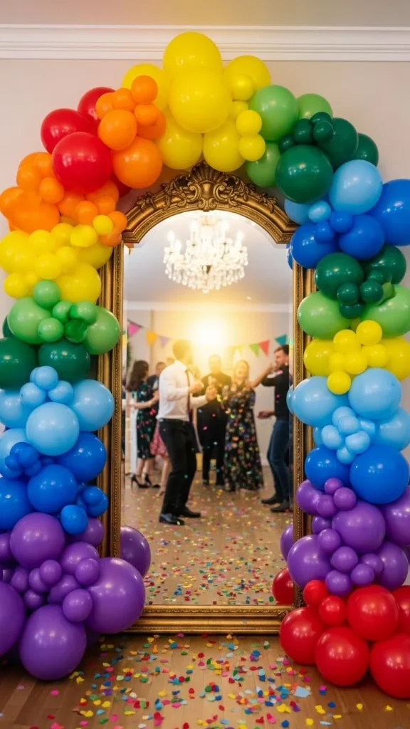 Rainbow Balloon Mirror Frame