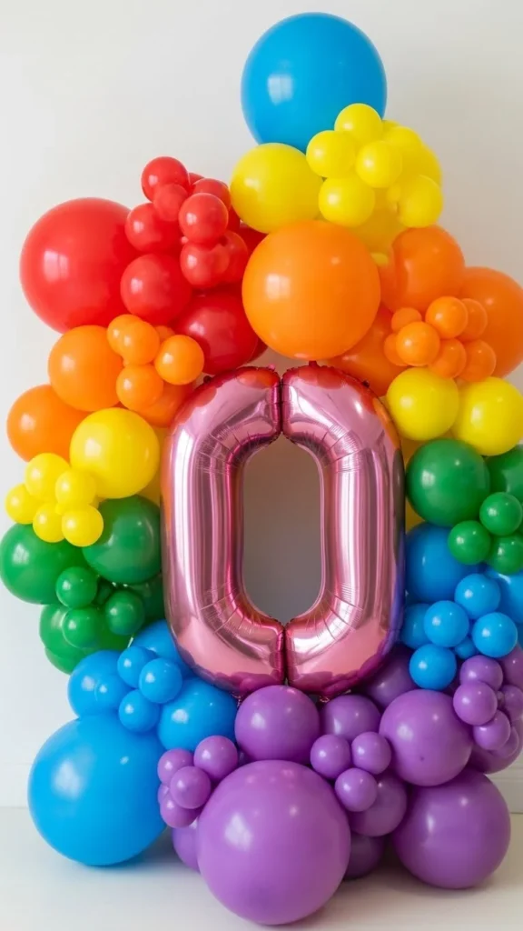 Rainbow Balloon Number Display