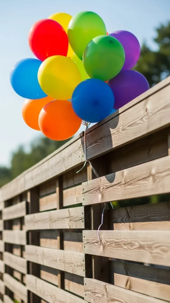 Rainbow Balloon Outdoor Fence Decor