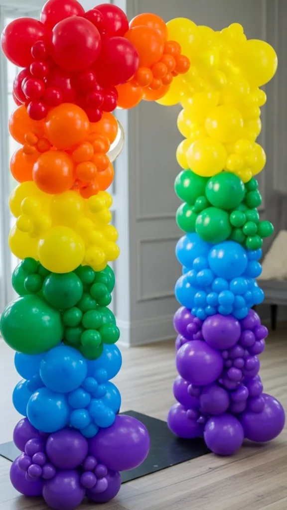 Rainbow Balloon Photo Booth Frame