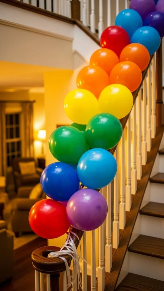Rainbow Balloon Staircase Accent