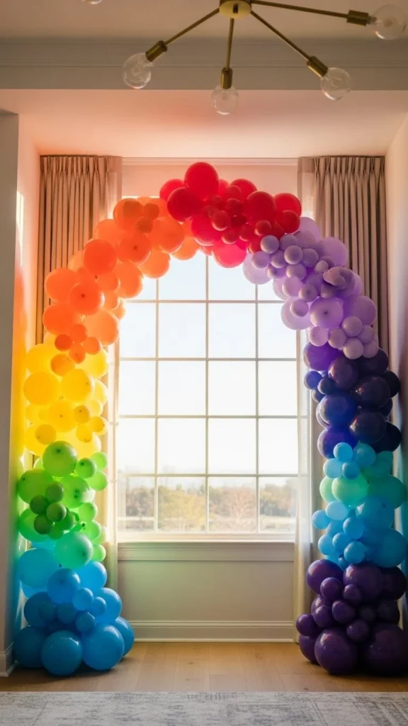 Rainbow Balloon Window Frame