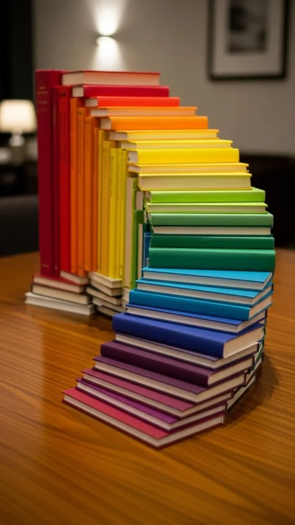 Rainbow Book Stack Decor