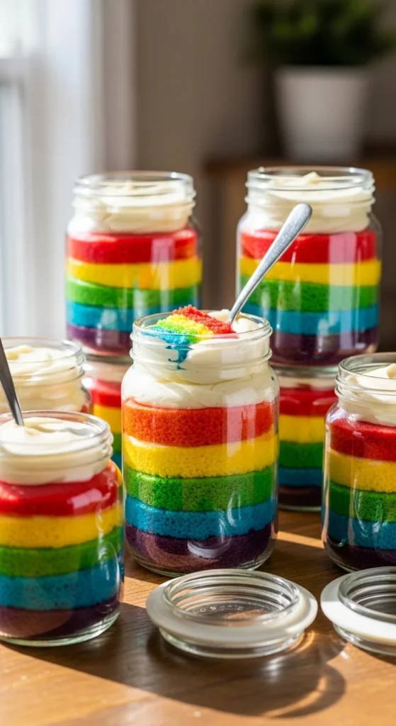 Rainbow Cake Jars