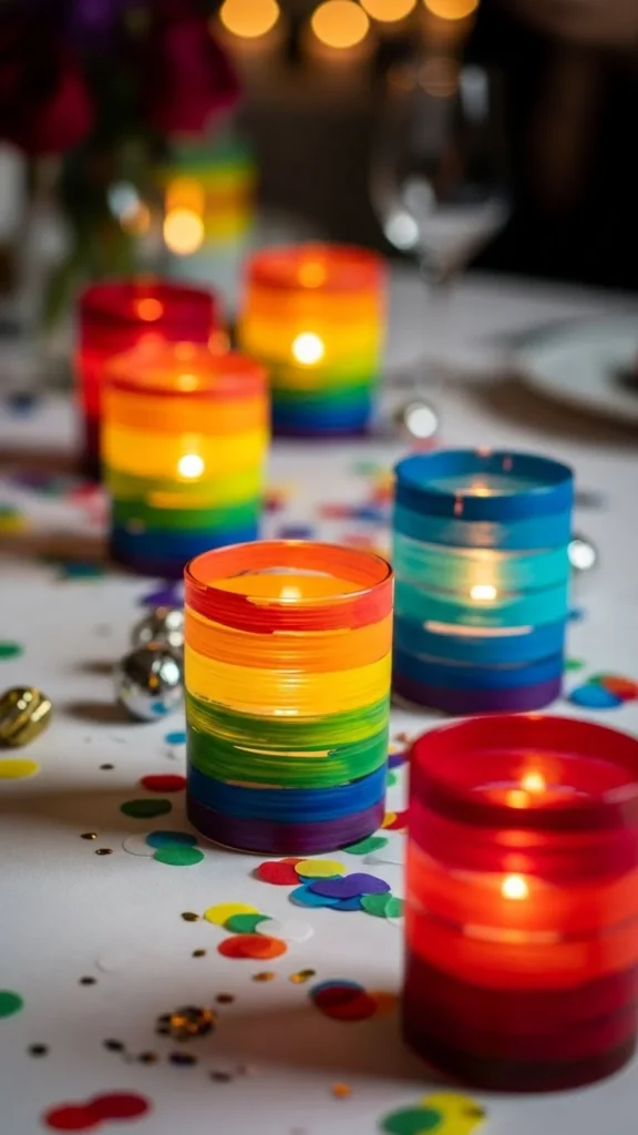 Rainbow Candle Holder Set