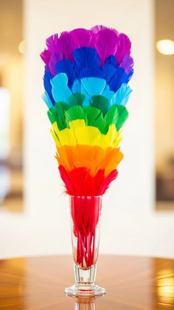 Rainbow Feather Arrangement