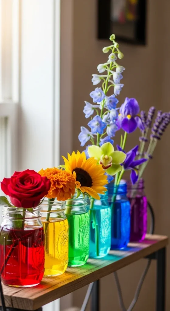 Rainbow Flower Bud Vases