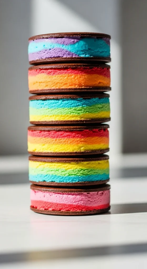 Rainbow Ice Cream Sandwiches