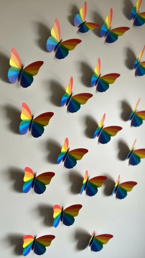 Rainbow Paper Butterflies