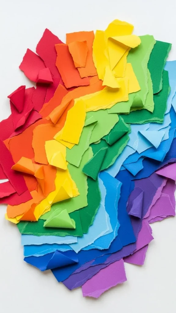 Rainbow Paper Collages