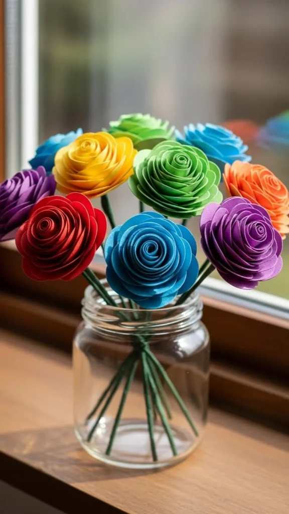 Rainbow Paper Flowers