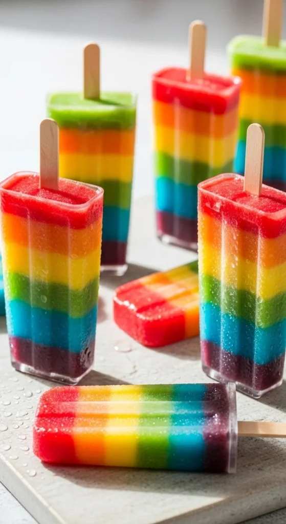 Rainbow Popsicles