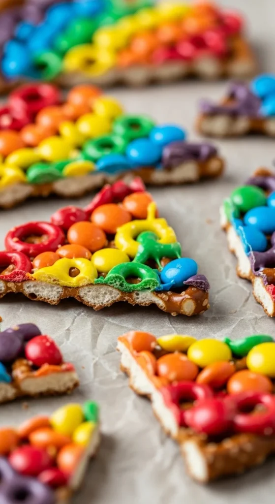 Rainbow Pretzel Bark