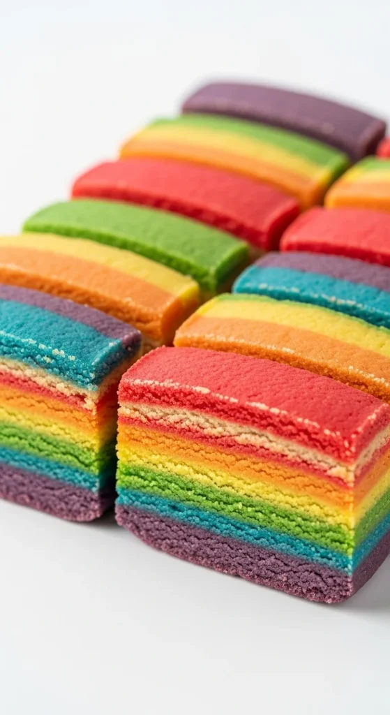 Rainbow Shortbread Cookies