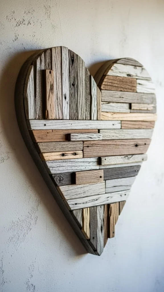 Reclaimed Wood Heart Art