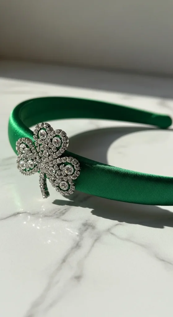 Rhinestone Shamrock Accent Band