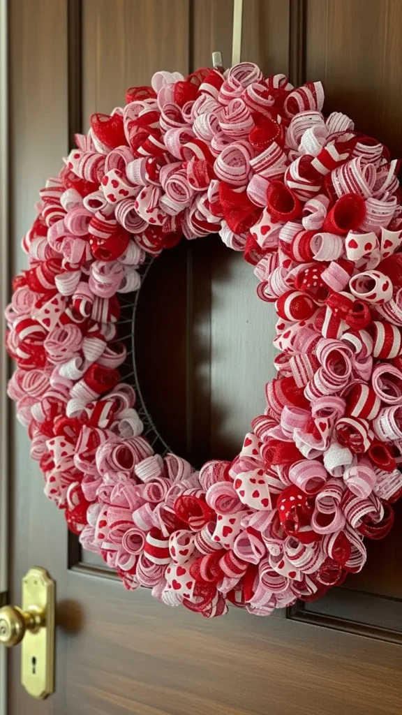 Ribbon Loop Valentine Wreath