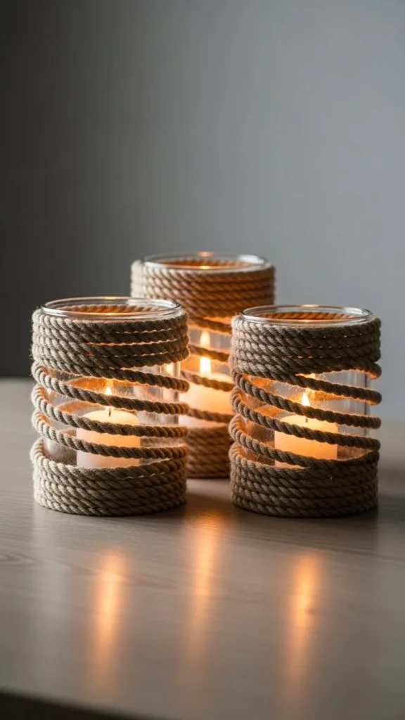 Rope-Wrapped Glass Holders