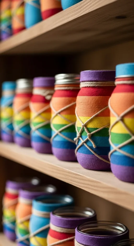 Rustic Rainbow with Twine