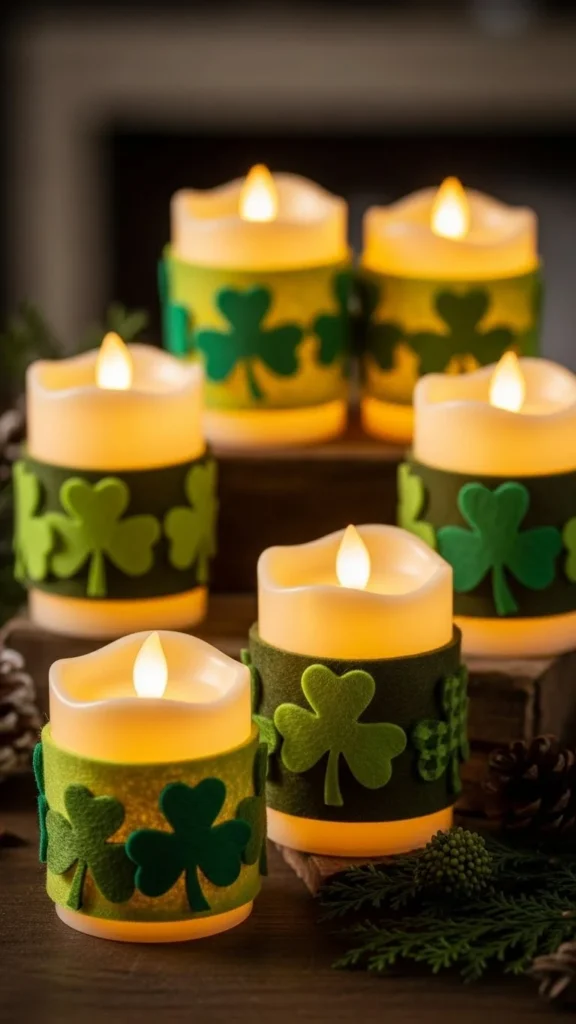 Shamrock Felt Candle Wrap