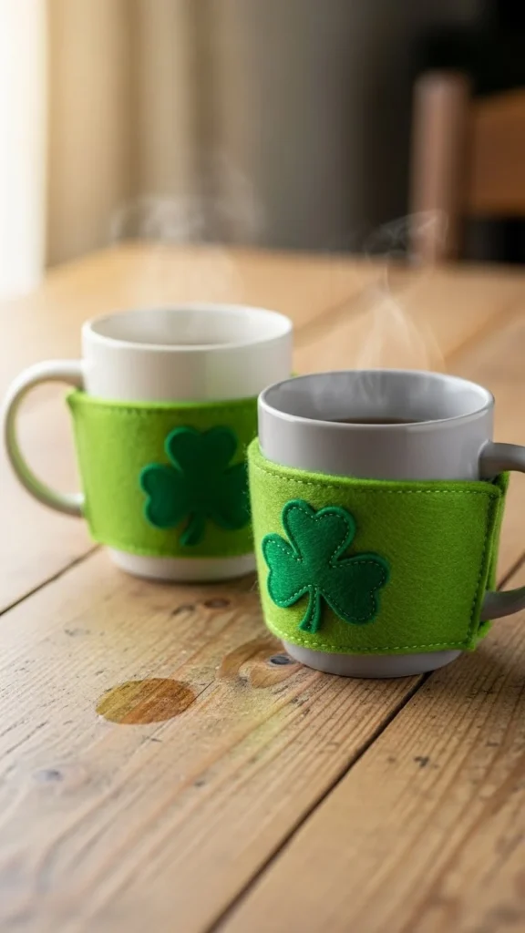 Shamrock Felt Mug Cozies