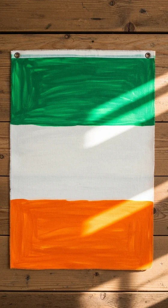 Simple Fabric Flag with Irish Motif