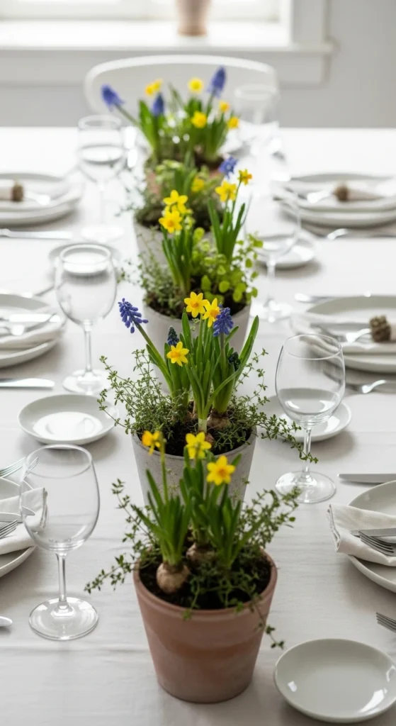 Small Planters Down the Table