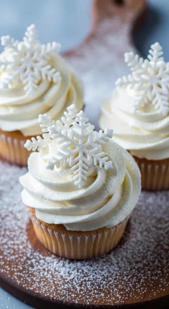 Snowflake Winter Cupcakes