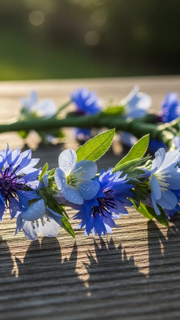 Soft Blue Wildflower Crown