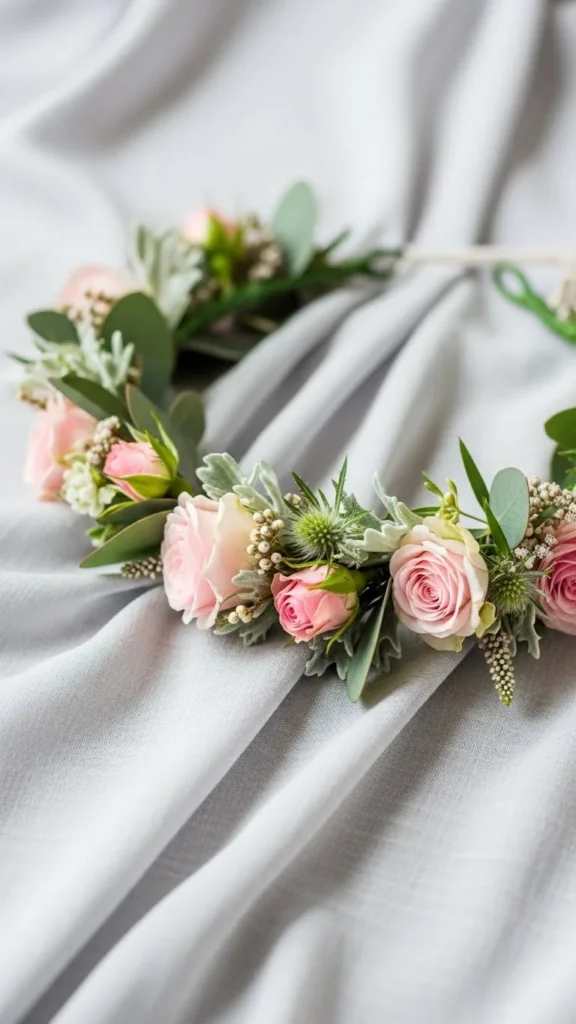 Soft Blush Rose Crown