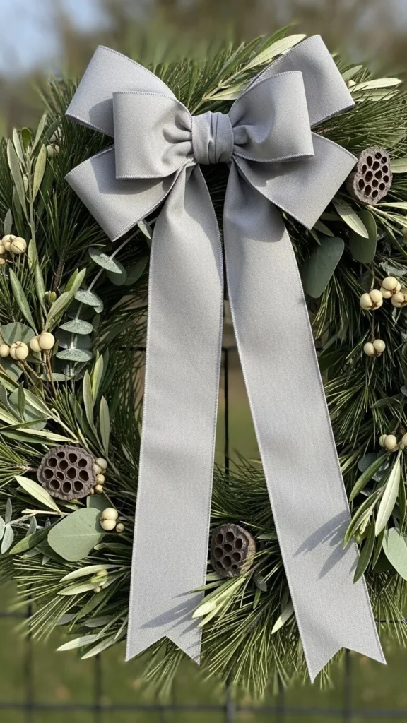 Soft Gray Taffeta Bow