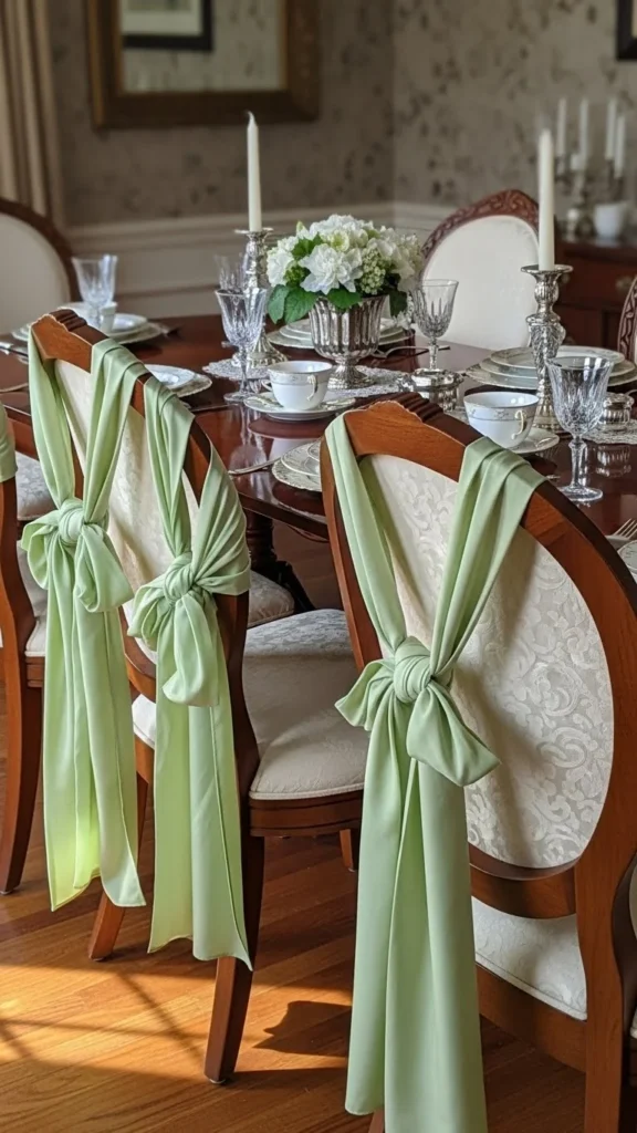 Soft Green Fabric Chair Ties